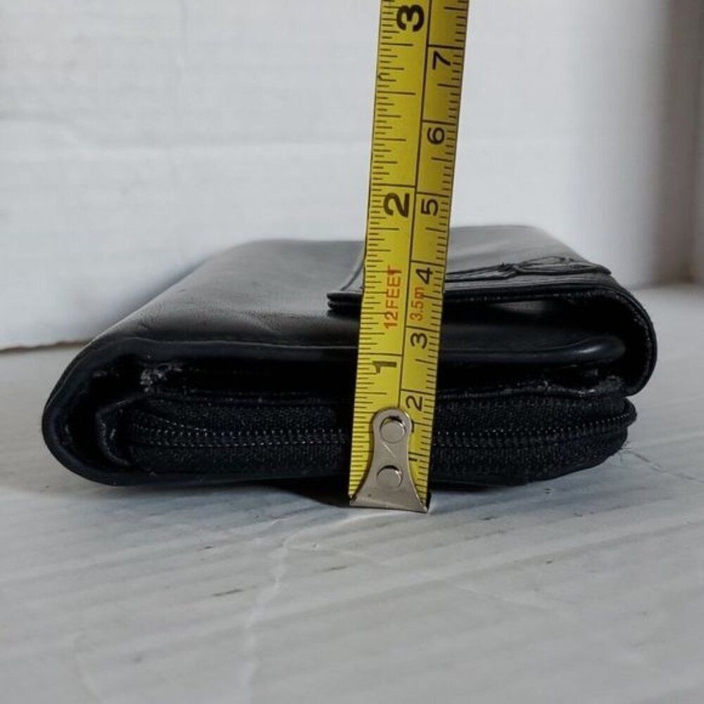 Buxton Black Leather Wallet Card Holder ID Coin Change Purse Women's Woman's - Picture 2 of 16